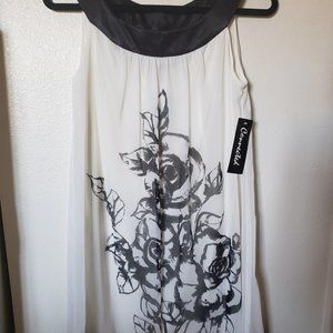 Black and Ivory sheath dress